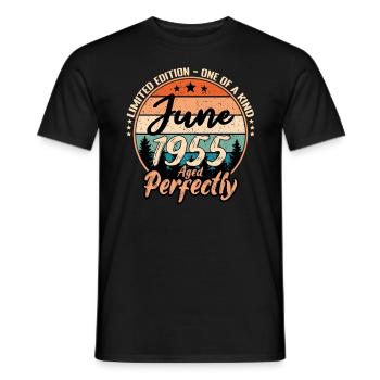 Juni 1955 Jubiläum 1955 Legenden Juni - Männer T-Shirt - Schwarz - Vorne - AI Model Male 178 light (178cm)