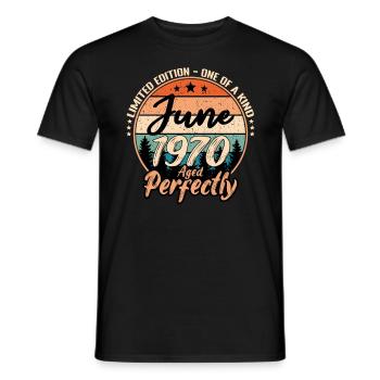 Juni 1970 Jubiläum 1970 Legenden Juni - Männer T-Shirt - Schwarz - Vorne - AI Model Male 178 light (178cm)
