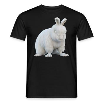Lapin Angora moelleux - T-shirt homme - noir - Devant - AI Model Male 178 light (178cm)
