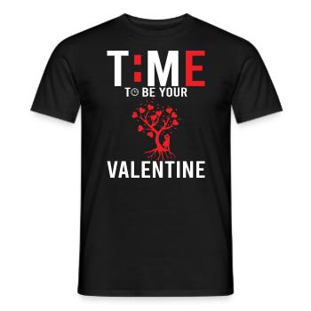 Il est temps d’être votre cadeau de Saint-Valentin - T-shirt homme - noir - Devant - AI Model Male 178 light (178cm)