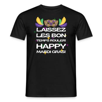 Laissez Les Bon Temps Rouler Joyeux Carnaval - T-shirt homme - noir - Devant - AI Model Male 178 light (178cm)