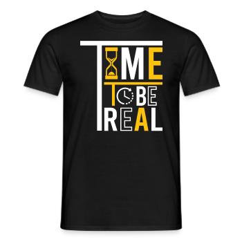 Being a real person - Men's T-Shirt - black - Front - AI Model Male 178 light (178cm)