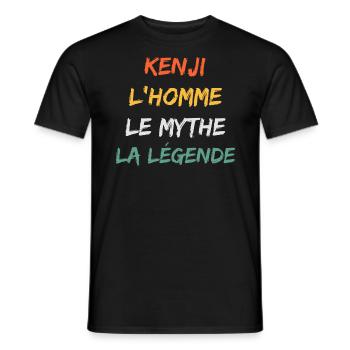 kenji 'homme le mythe la légende - T-shirt homme - noir - Devant - AI Model Male 178 light (178cm)