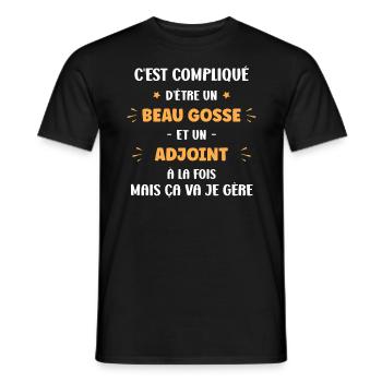 Beau gosse adjoint - T-shirt homme - noir - Devant - AI Model Male 178 light (178cm)