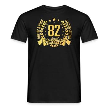 82 years birthday gift 82 years - Men's T-Shirt - black - Front - AI Model Male 178 light (178cm)