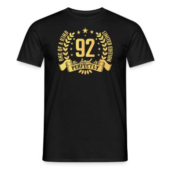 92 years birthday gift 92 years - Men's T-Shirt - black - Front - AI Model Male 178 light (178cm)