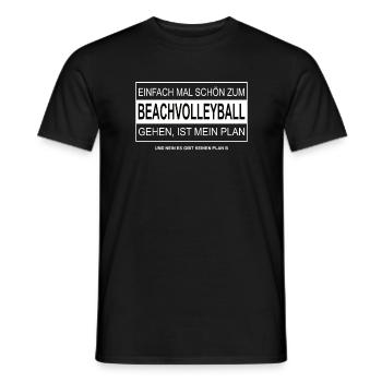 Einfach mal schön zum BEACHVOLLEYBALL gehen - Männer T-Shirt - Schwarz - Vorne - AI Model Male 178 light (178cm)