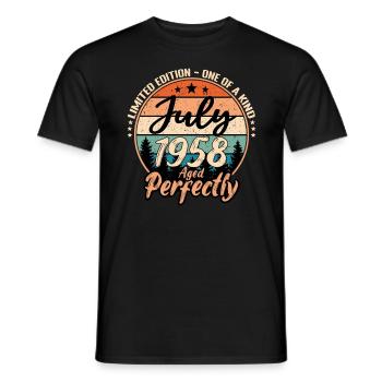 Juillet 1958 anniversaire 1958 légendes Juillet - T-shirt homme - noir - Devant - AI Model Male 178 light (178cm)