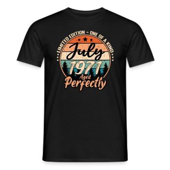 Juillet 1971 anniversaire 1971 légendes Juillet - T-shirt homme - noir - Devant - AI Model Male 178 light (178cm)