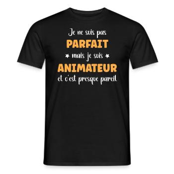 animateur - T-shirt homme - noir - Devant - AI Model Male 178 light (178cm)