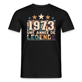 Homme Né En 1973 Anniversaire 50 Ans - T-shirt homme - noir - Devant - AI Model Male 178 light (178cm)