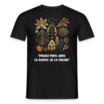 Lose yourself in the beauty of nature - Men's T-Shirt - black - Front - AI Model Male 178 light (178cm)