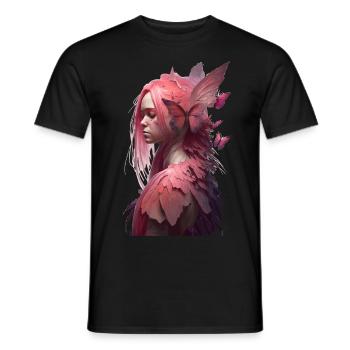 Schmetterlings Mädchen pink Geschenk - Männer T-Shirt - Schwarz - Vorne - AI Model Male 178 light (178cm)