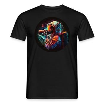 Atronaut photographs 1 gift - Men's T-Shirt - black - Front - AI Model Male 178 light (178cm)