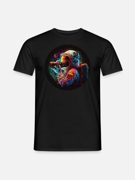 Atronaut fotografiert 1 Geschenk - Männer T-Shirt - Schwarz