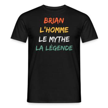 brian - T-shirt homme - noir - Devant - AI Model Male 178 light (178cm)