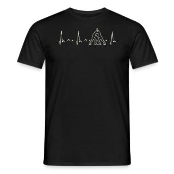 Ringen. Herz. Liebe. Ekg. Impuls. Schlagen. - Männer T-Shirt - Schwarz - Vorne - AI Model Male 178 light (178cm)
