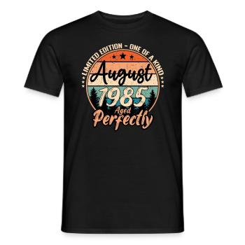 August 1985 anniversary 1985 legends August - Men's T-Shirt - black - Front - AI Model Male 178 light (178cm)