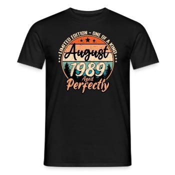 August 1989 anniversary 1989 legends August - Men's T-Shirt - black - Front - AI Model Male 178 light (178cm)