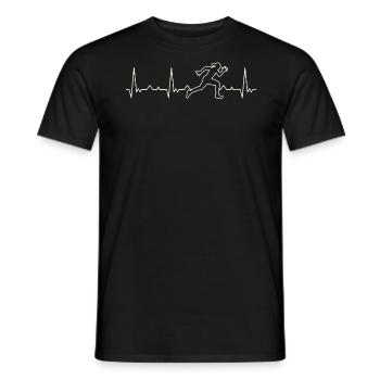 Frau Sportler Running Girl. Herz. Liebe. Ekg. - Männer T-Shirt - Schwarz - Vorne - AI Model Male 178 light (178cm)