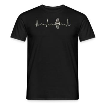 Mira la década de 1980 digital. Corazón. Amor. - T-shirt homme - noir - Devant - AI Model Male 178 light (178cm)