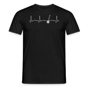 Schneebesen. Herz. Liebe. Ekg. Impuls. Schlagen. - Männer T-Shirt - Schwarz - Vorne - AI Model Male 178 light (178cm)