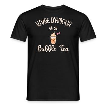 Vivre d'Amour et De Bubble Tea - T-shirt homme - noir - Devant - AI Model Male 178 light (178cm)