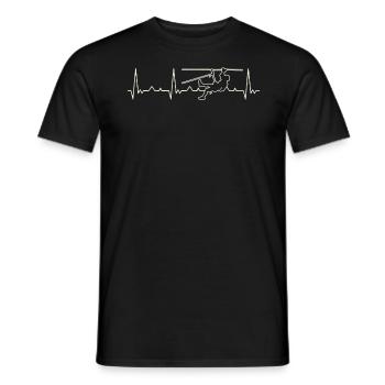 Zipline Bergklettern. Herz. Liebe. Ekg. Impuls. - Männer T-Shirt - Schwarz - Vorne - AI Model Male 178 light (178cm)