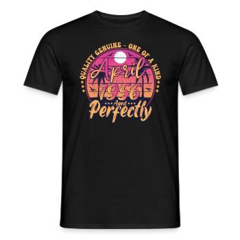 April 1956 anniversary 1956 Retro 1956 April - Men's T-Shirt - black - Front - AI Model Male 178 light (178cm)