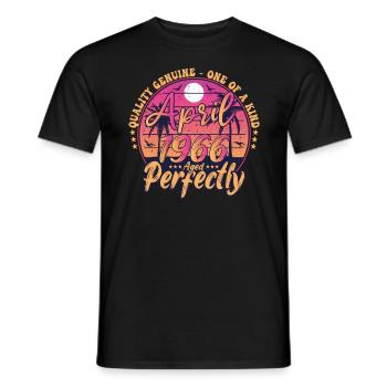 April 1966 anniversary 1966 Retro 1966 April - Men's T-Shirt - black - Front - AI Model Male 178 light (178cm)
