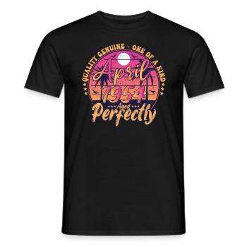 April 1954 anniversary 1954 Retro 1954 April - Men's T-Shirt - black - Front - AI Model Male 178 light (178cm)