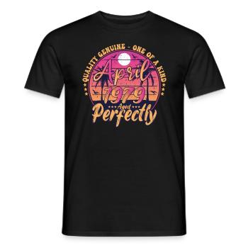April 1979 anniversary 1979 Retro 1979 April - Men's T-Shirt - black - Front - AI Model Male 178 light (178cm)