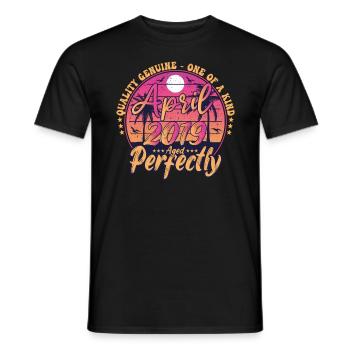 March 2019 anniversary 2019 Retro 2019 March - Men's T-Shirt - black - Front - AI Model Male 178 light (178cm)