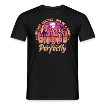 May 1956 anniversary 1956 Retro 1956 May - Men's T-Shirt - black - Front - AI Model Male 178 light (178cm)
