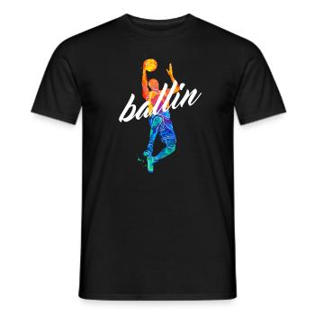 Ballin Basketball Spieler Basketballer Trikot - Männer T-Shirt - Schwarz - Vorne - AI Model Male 178 light (178cm)