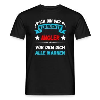 Ich bin der verrückte Angler - Design - Männer T-Shirt - Schwarz - Vorne - AI Model Male 178 light (178cm)