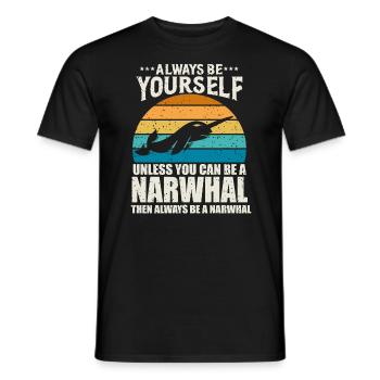Soyez toujours vous-même Narval Sunset - T-shirt homme - noir - Devant - AI Model Male 178 light (178cm)