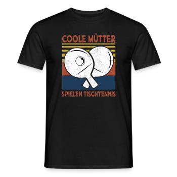Coole Mütter spielen Tischtennis - Männer T-Shirt - Schwarz - Vorne - AI Model Male 178 light (178cm)