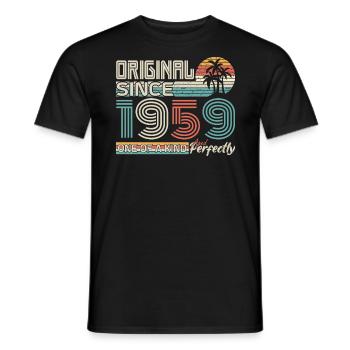 1959 anniversary 1959 born in 1959 anniversary - Men's T-Shirt - black - Front - AI Model Male 178 light (178cm)
