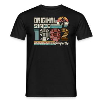 1982 Jubiläum 1982 Jahrgang 1982 Jubiläum - Männer T-Shirt - Schwarz - Vorne - AI Model Male 178 light (178cm)
