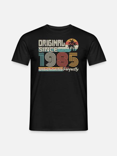 1985 bursdag 1985 født i 1985 bursdag - T-skjorte herre - svart