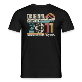 2011 anniversary 2011 born in 2011 anniversary - Men's T-Shirt - black - Front - AI Model Male 178 light (178cm)
