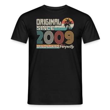 2009 anniversaire 2009 né en 2009 anniversaire - T-shirt homme - noir - Devant - AI Model Male 178 light (178cm)