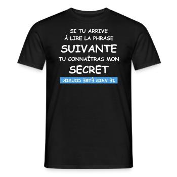 Je vais être cousin - T-shirt homme - noir - Devant - AI Model Male 178 light (178cm)