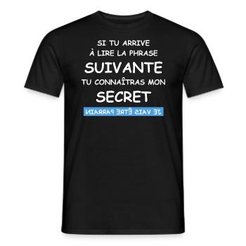 je vais être parrain - T-shirt homme - noir - Devant - AI Model Male 178 light (178cm)