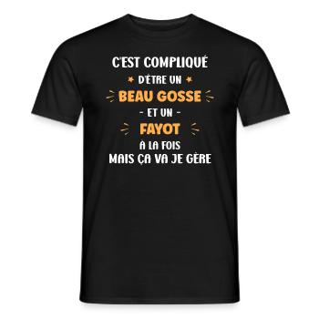 fayot - T-shirt homme - noir - Devant - AI Model Male 178 light (178cm)