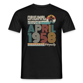 Avril 1958 anniversaire avril 1958 cadeau 1958 - T-shirt homme - noir - Devant - AI Model Male 178 light (178cm)