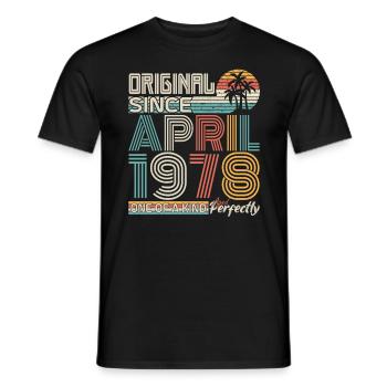 April 1978 Geburtstag April 1978 Geschenk 1978 - Männer T-Shirt - Schwarz - Vorne - AI Model Male 178 light (178cm)