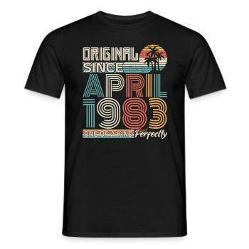Avril 1983 anniversaire avril 1983 cadeau 1983 - T-shirt homme - noir - Devant - AI Model Male 178 light (178cm)