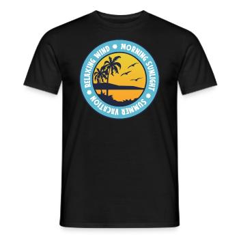 Summer Vibes – Urlaub, Palmen & Sonnenuntergang - Männer T-Shirt - Schwarz - Vorne - AI Model Male 178 light (178cm)